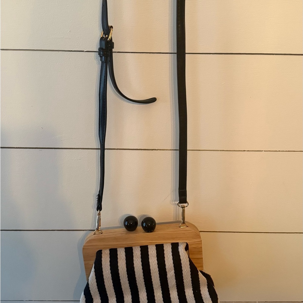 Striped Black and White Women's cross body Bag